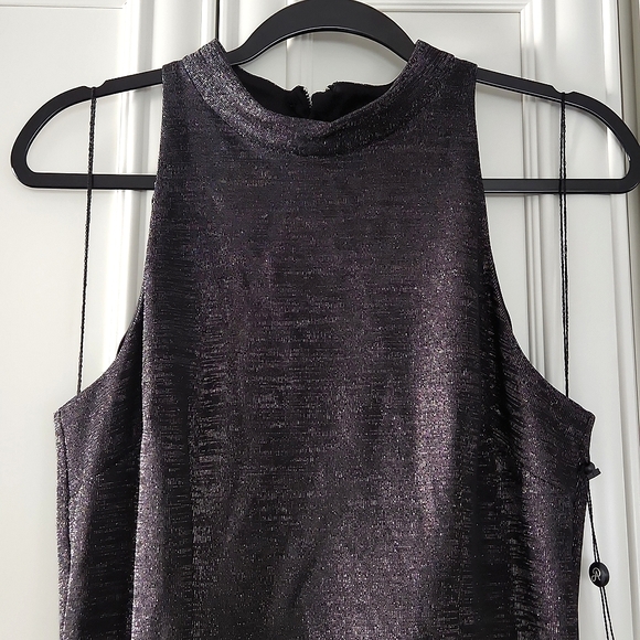NWT ADRIANNA PAPELL | Metallic Midi Cocktail Dress - Picture 9 of 11